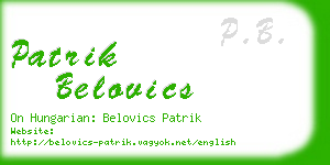 patrik belovics business card